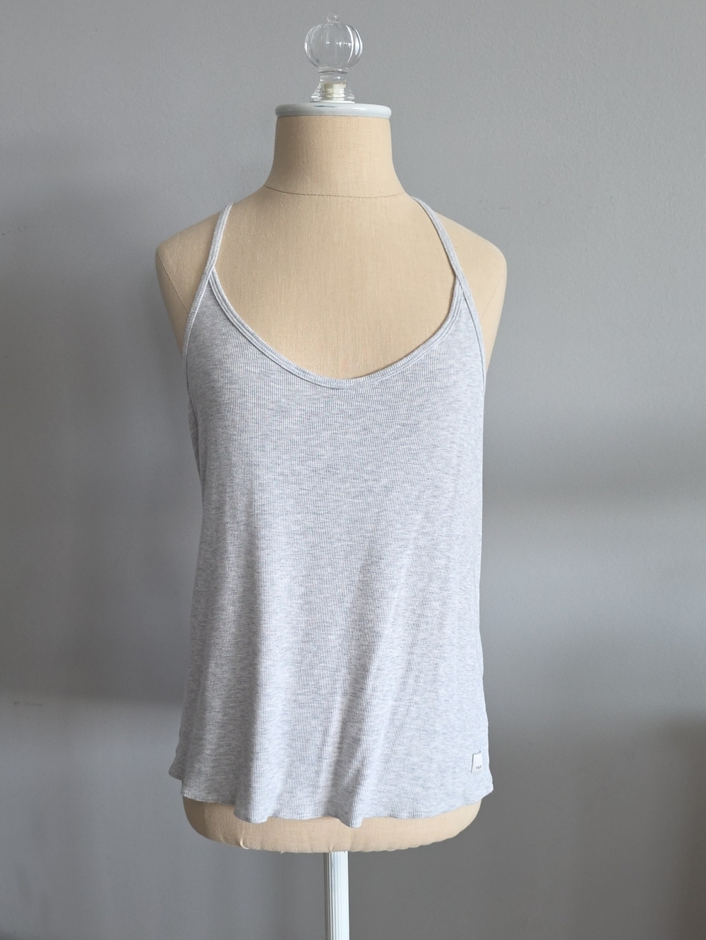 Vuori Light Gray Ribbed Racerback Tank Top